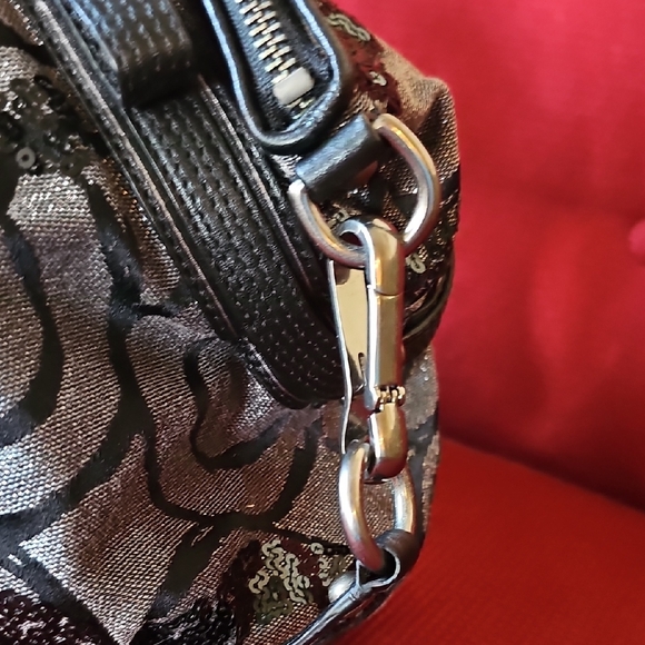 COACH 2010 MADISON SOPHIA LEATHER LUREX SEQUIN LARGE SATCHEL BAG TOTE Like New! - Picture 10 of 12